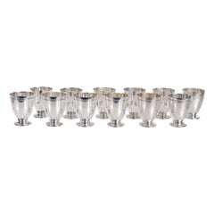 Lot de 12 tasses à chaussures ou cordials Art déco en argent sterling Tiffany & Co