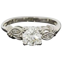 Vintage  Round Brilliant Diamond Marquise Leaf Shapes Ring
