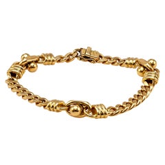 Vintage Bvlgari Italy 18k Yellow Gold Chain Link Bracelet