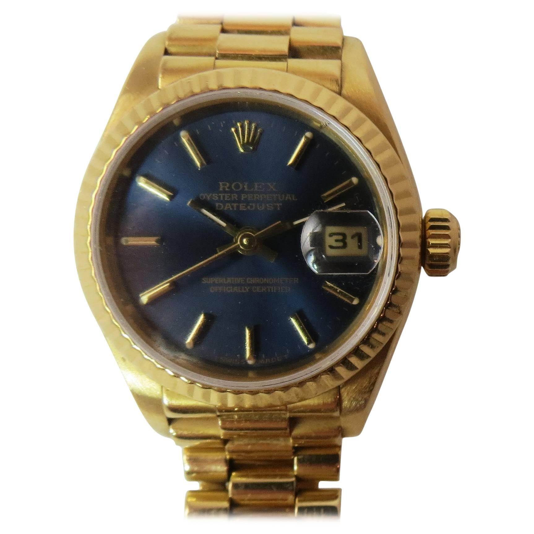 Rolex, Pre-owned 18K Yellow Gold Rolex Oyster Perpetual Datejust Bracelet Watch