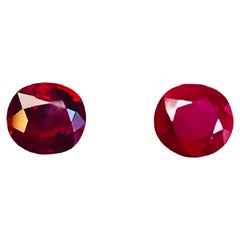 Two GIA certificate Pair 1.78ct Unheated Ruby burma pigeon blood color 