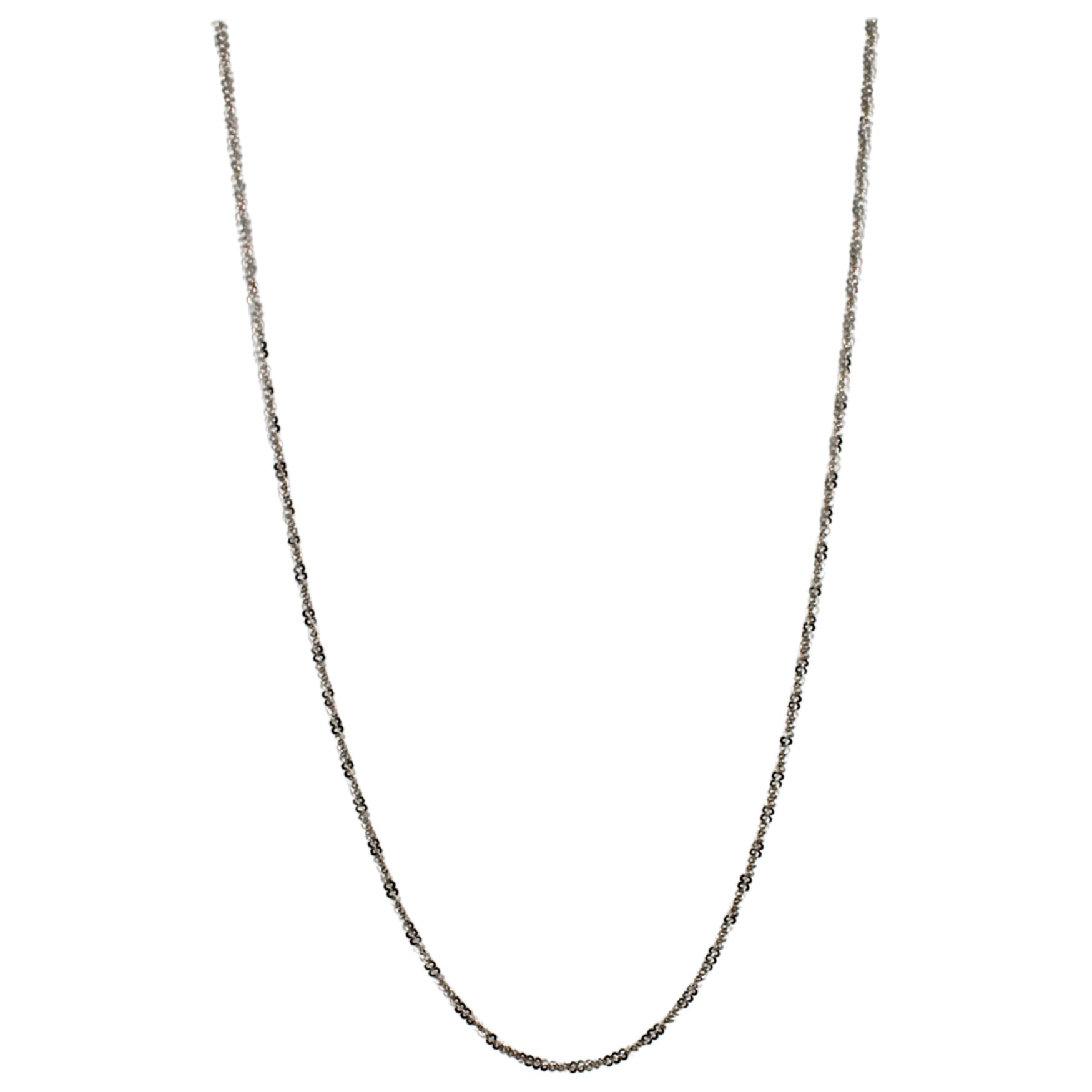 Criss Cross CrissCross Fancy Thin Dainty Link 925 Sterling Silver Chain Necklace For Sale
