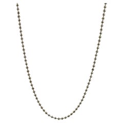 Small Ball Bead Beaded Fancy Dainty Link 925 Sterling Silver Chain Necklace