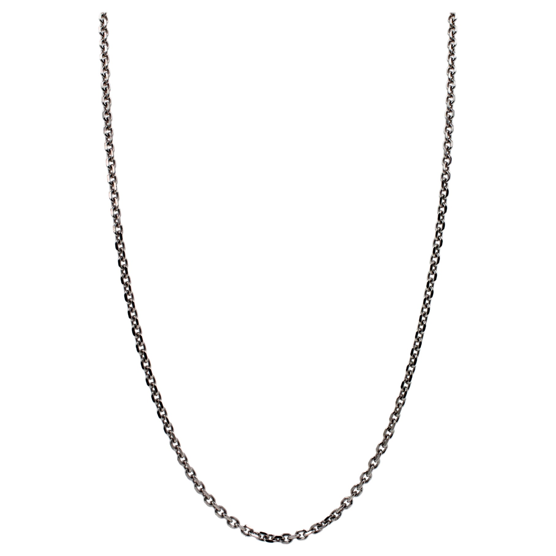 Diamond Cut Cable Fancy Dainty Link 925 Sterling Silver Chain Necklace For Sale