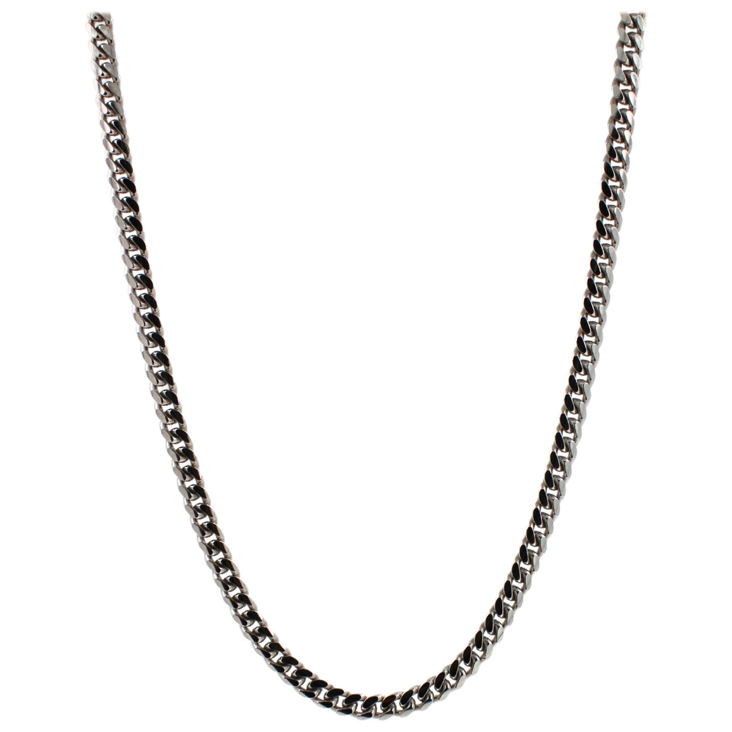 Curb Link Cuban Link Fancy Link 925 Sterling Silver Chain Necklace For Sale