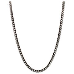 Used Curb Link Cuban Link Fancy Link 925 Sterling Silver Chain Necklace
