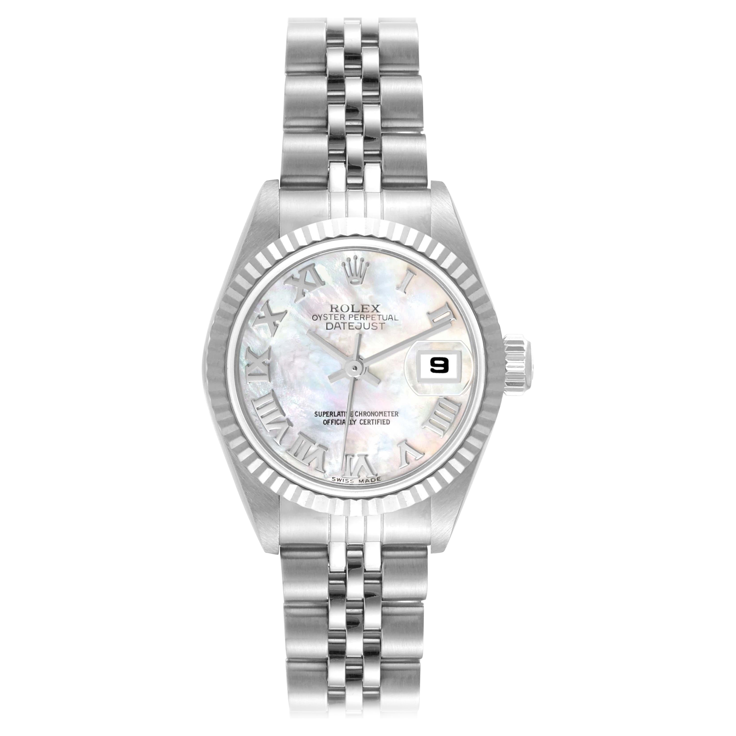Rolex Datejust Steel White Gold Mother Of Pearl Dial Ladies Watch 79174