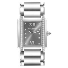 Used Patek Philippe Twenty-4 Grey Diamond Dial Steel Ladies Watch 4910