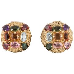 Multi gemstone Gold earrings 9