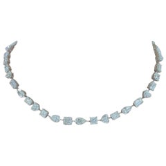 Emilio Jewelry, collier ras du cou en diamants multiformes certifiés Gia de 46,00 carats