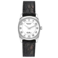 Rolex Cellini Montre pour dames en or blanc et bracelet noir 6229
