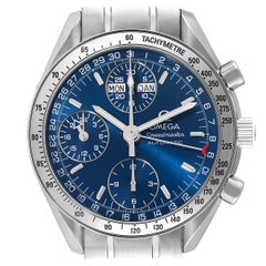 Omega Speedmaster Day-Date 39 Blue Dial Steel Mens Watch 3523.80.00 Box Card