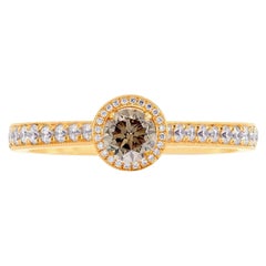 0.69 carat Fancy Brown Diamond Yellow Gold 18K Diamond Ring