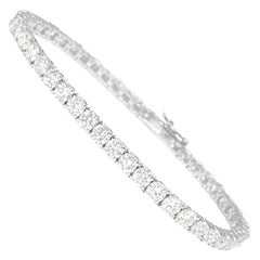 VVS Bracelet tennis en or blanc 14 carats avec diamants de 9,10 carats