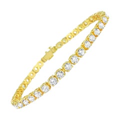 Bracelet tennis en or 14 carats avec diamants de 12,33 carats