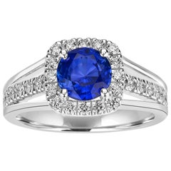 Used 1.71 Carats Sapphire and Diamond Engagement Ring in 14K Gold 