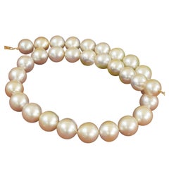15 à 13 mm AAA+ Collier de perles des mers du Sud Champagne Light Finest Luster round