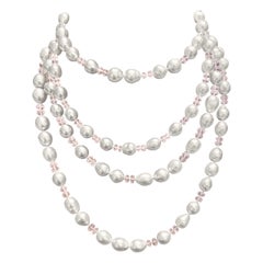 Collier de perles de culture baroques des mers du Sud et de Morganite By Assael
