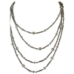 70 Inch Antique Style Diamonds-by-the-Yard Necklace 