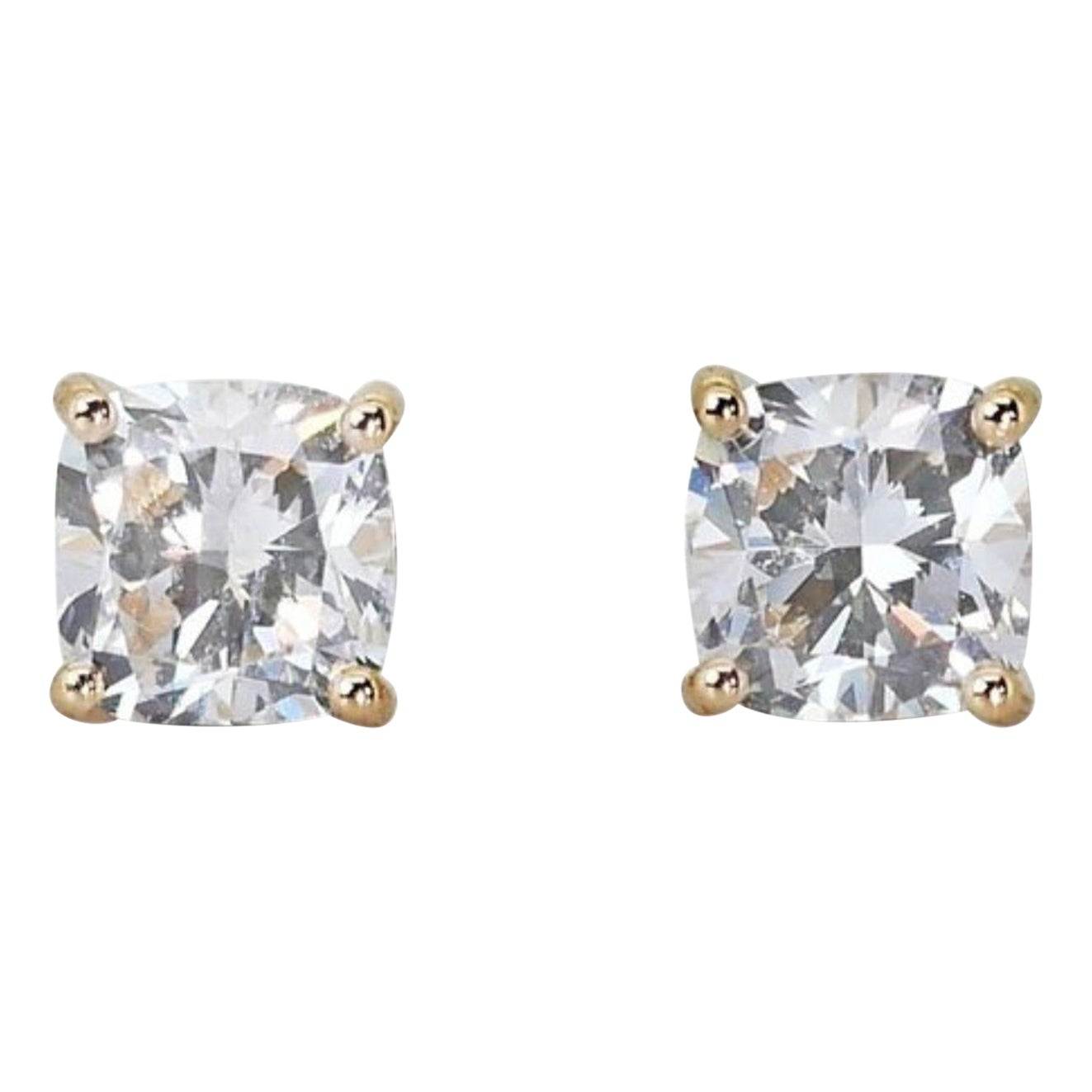 Dazzling 2 carat diamond stud earrings