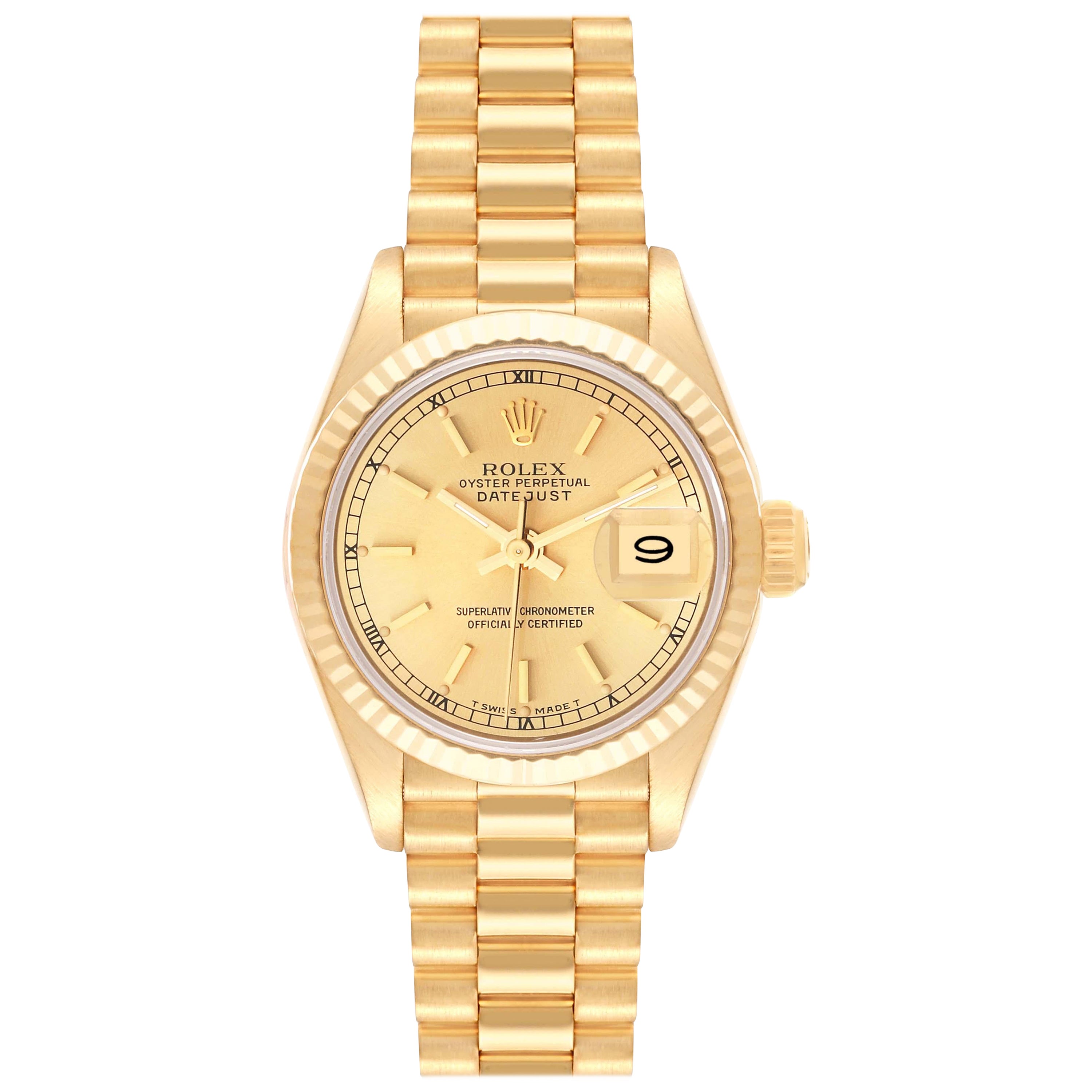 Rolex Datejust President Yellow Gold Ladies Watch 69178