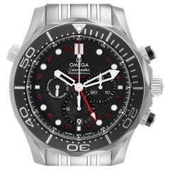 Used Omega Seamaster Diver GMT Steel Mens Watch 212.30.44.52.01.001 Box Card