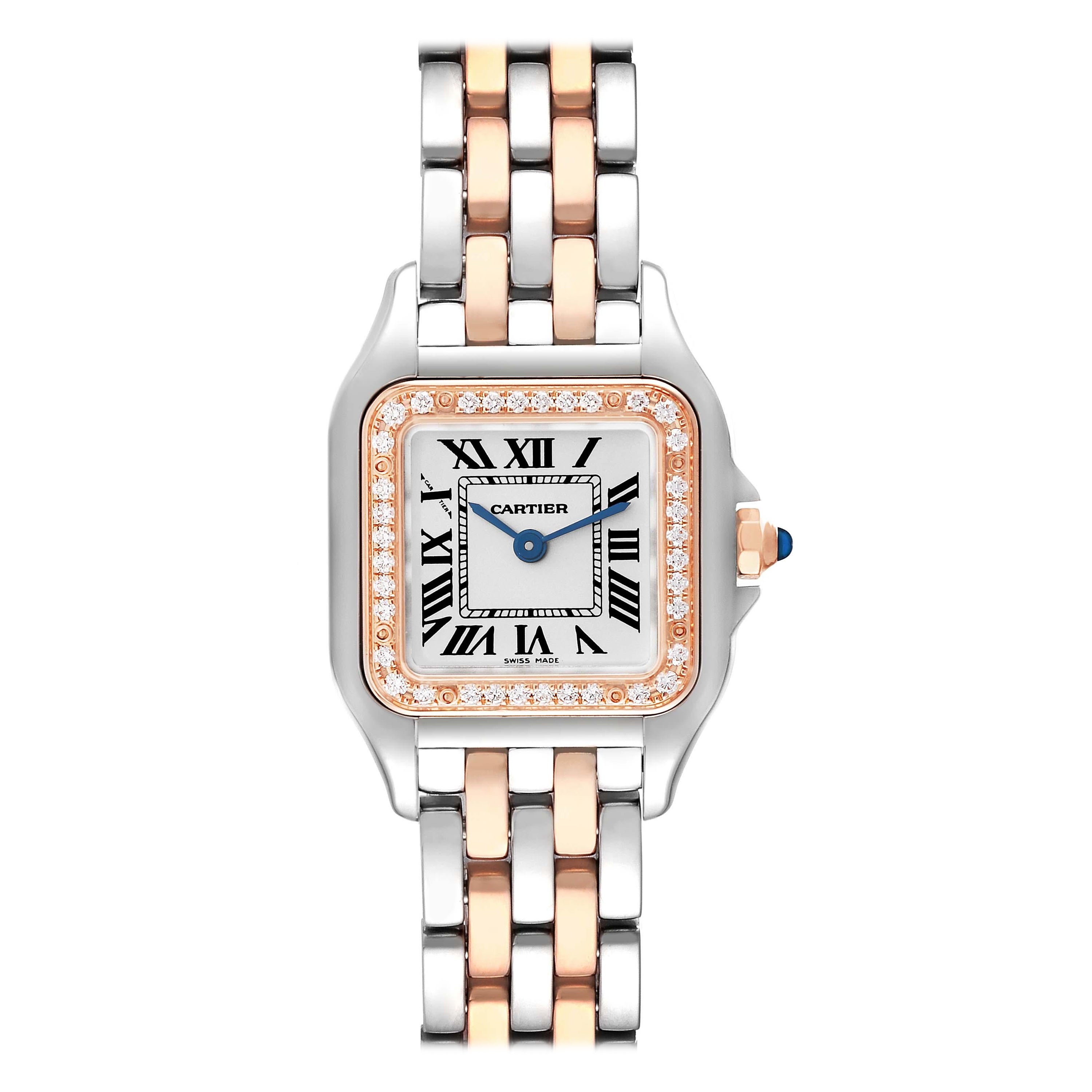 Cartier Panthere Small Steel Rose Gold Diamond Ladies Watch W3PN0006 Card
