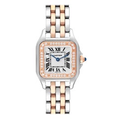 Cartier Panthere Small Steel Rose Gold Diamond Ladies Watch W3PN0006 Card
