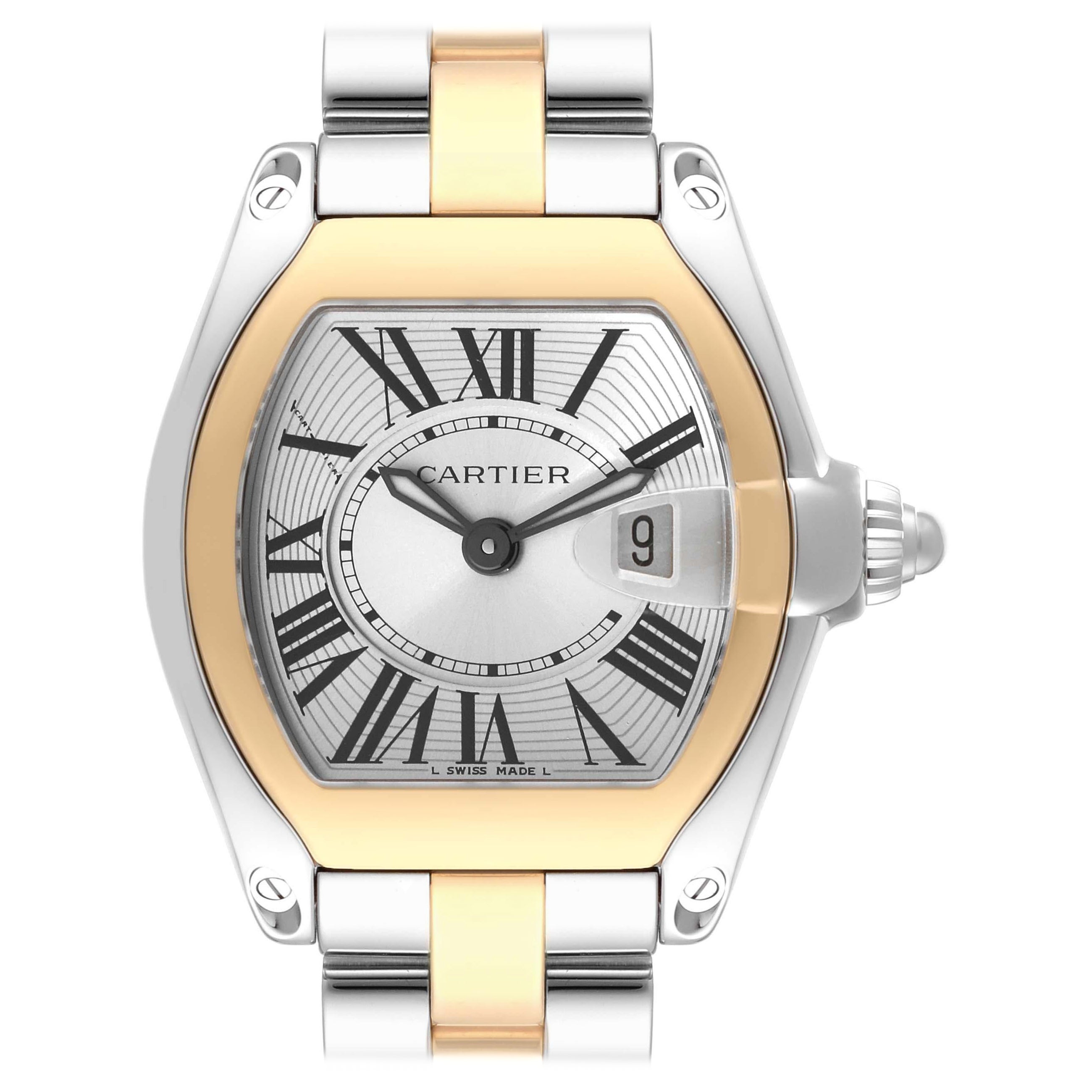 Cartier Roadster Steel Yellow Gold Ladies Watch W62026Y4 For Sale