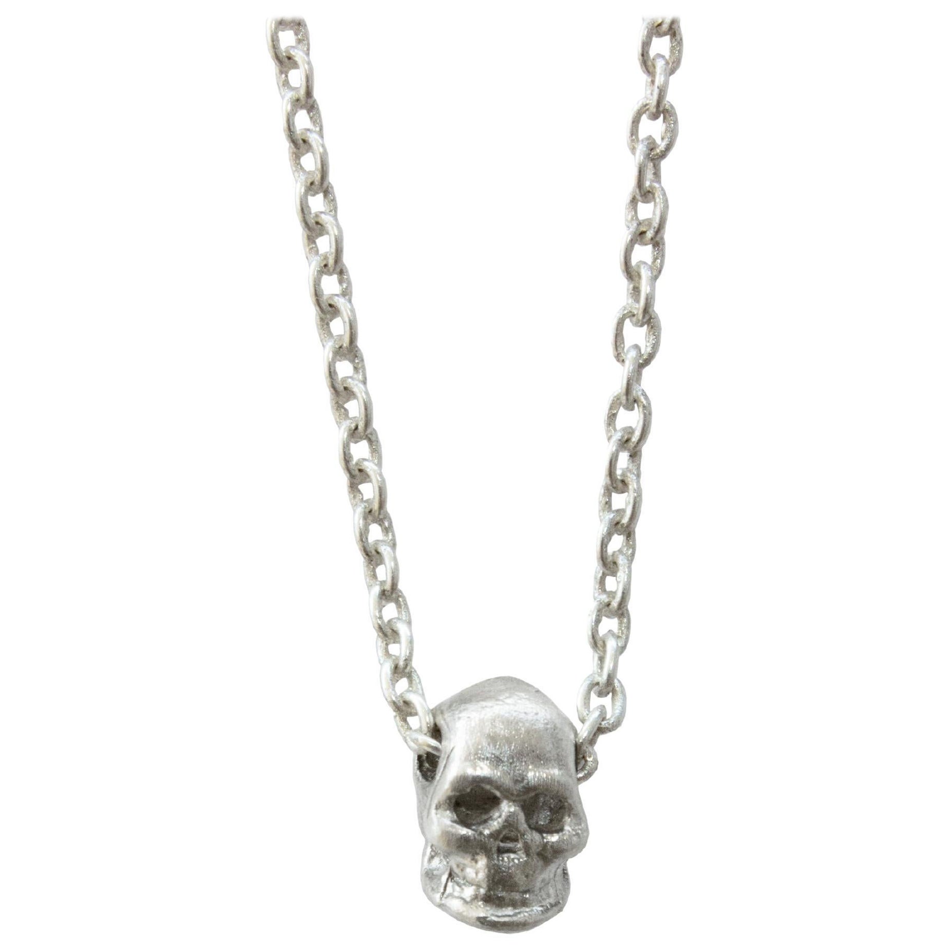 Tiny Skull Necklace For Sale