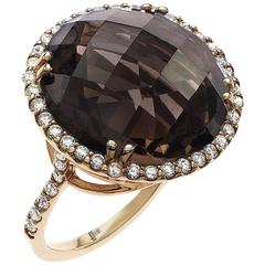 22.00ct T.W. Diamond Smokey Quartz Ring Set 3