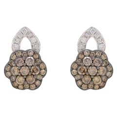 Le Vian Prinzessin Alexandra Diamant-Cluster-Tropfen-Ohrringe aus Weißgold 14k 1,22 Karat