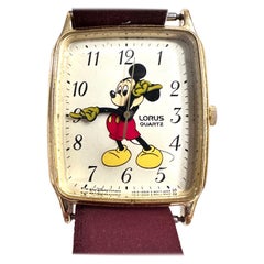 Used Lorus/Seiko Disney Mickey Mouse Watch Gold Case New Battery