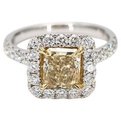 GIA-zertifizierter natürlicher gelber strahlender Diamant 2.78 Karat TW Gold Cocktail-Ring