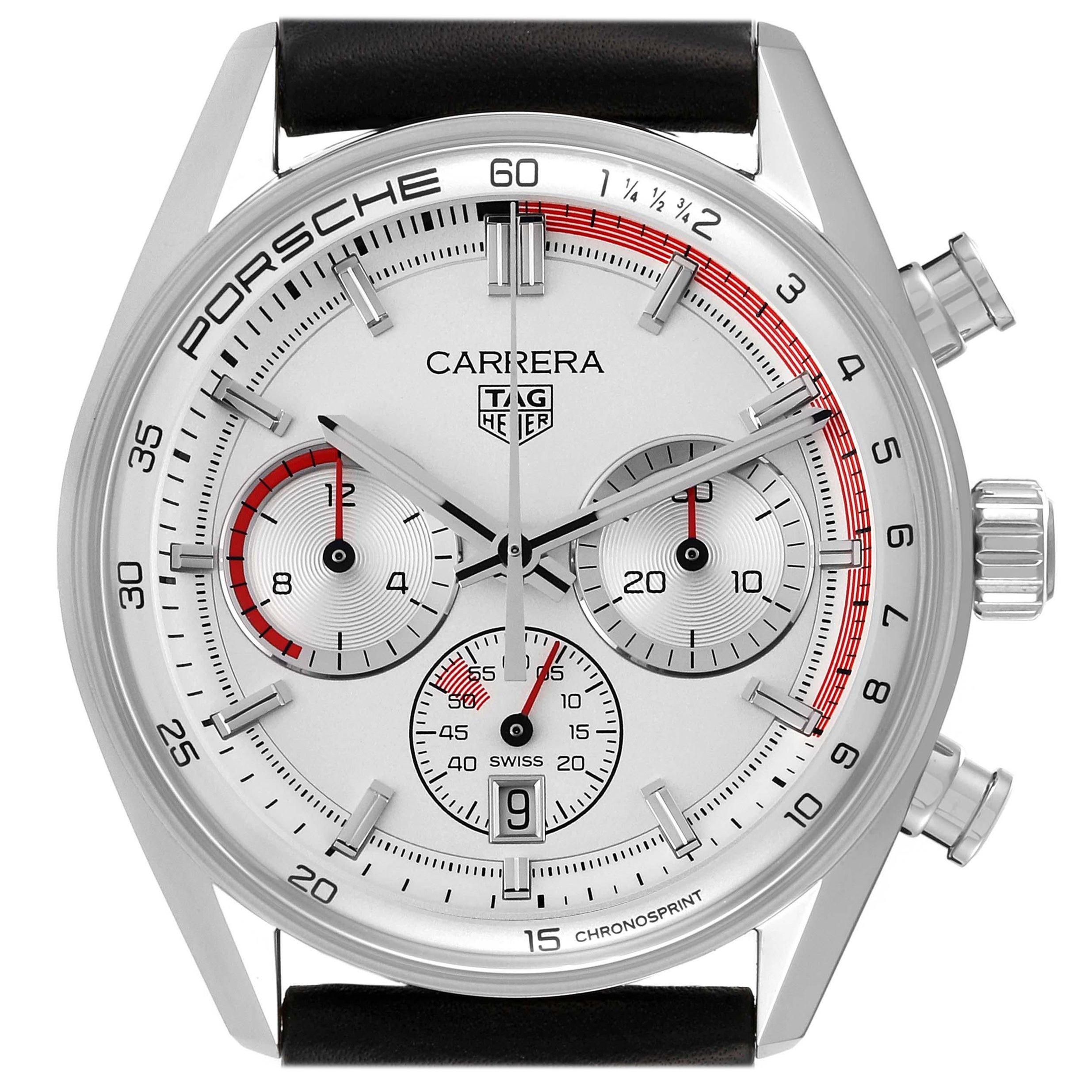 Tag Heuer Carrera Chronosprint X Porsche Special Edition Steel Mens Watch For Sale