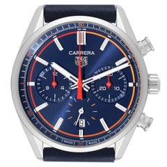 Tag Heuer Carrera Chronograph Blue Dial Steel Mens Watch CBN201D Unworn