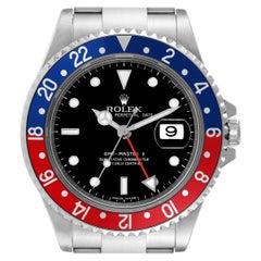 Rolex GMT Master II Blue Red Pepsi Error Dial Steel Mens Watch 16710 Box Papers