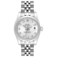 Rolex Datejust Steel White Gold Diamond Dial Ladies Watch 179174