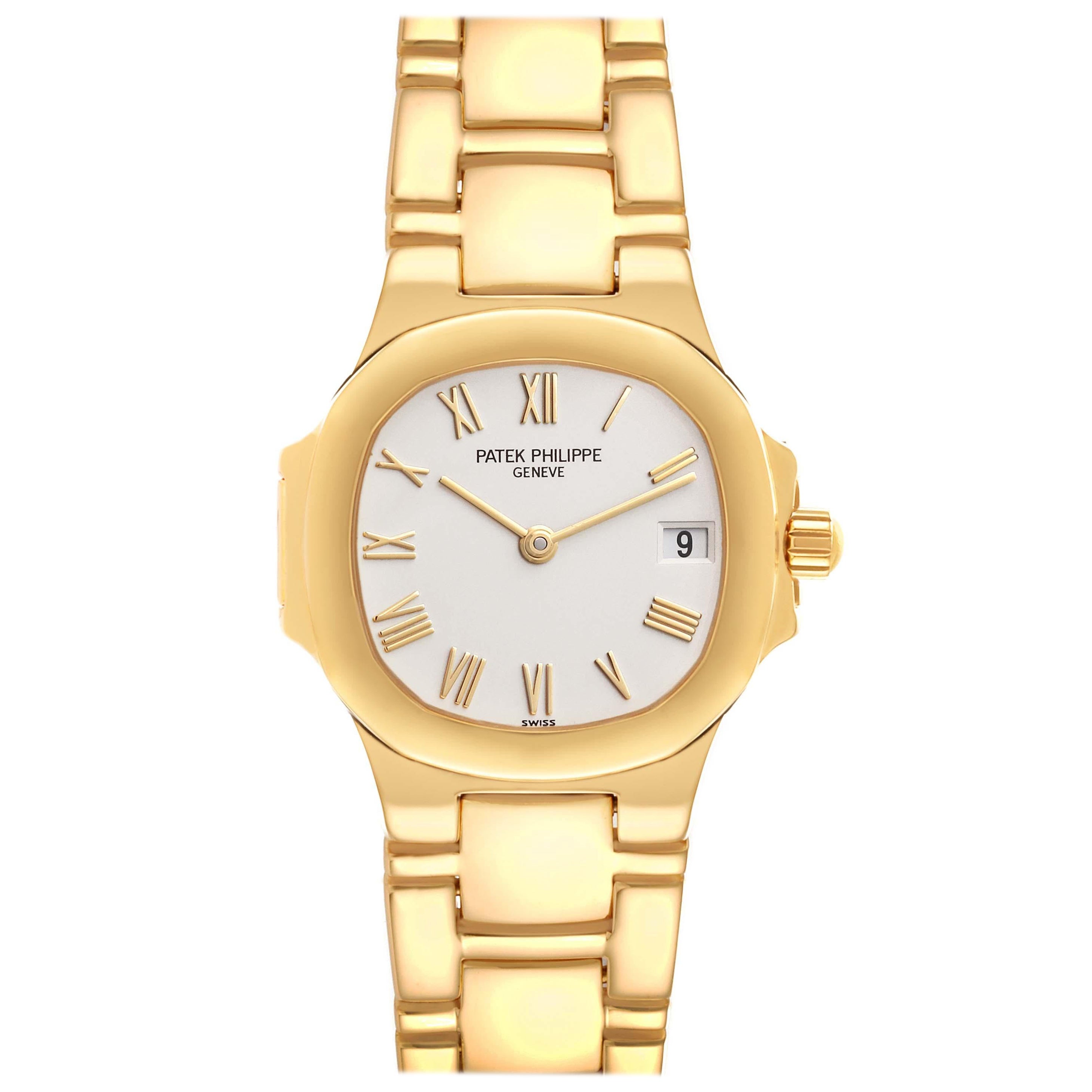 Patek Philippe Nautilus Yellow Gold White Dial Ladies Watch 4700