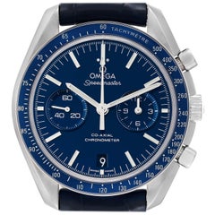 Used Omega Speedmaster Blue Dial Titanium Mens MoonWatch 311.93.44.51.03.001 Box Card