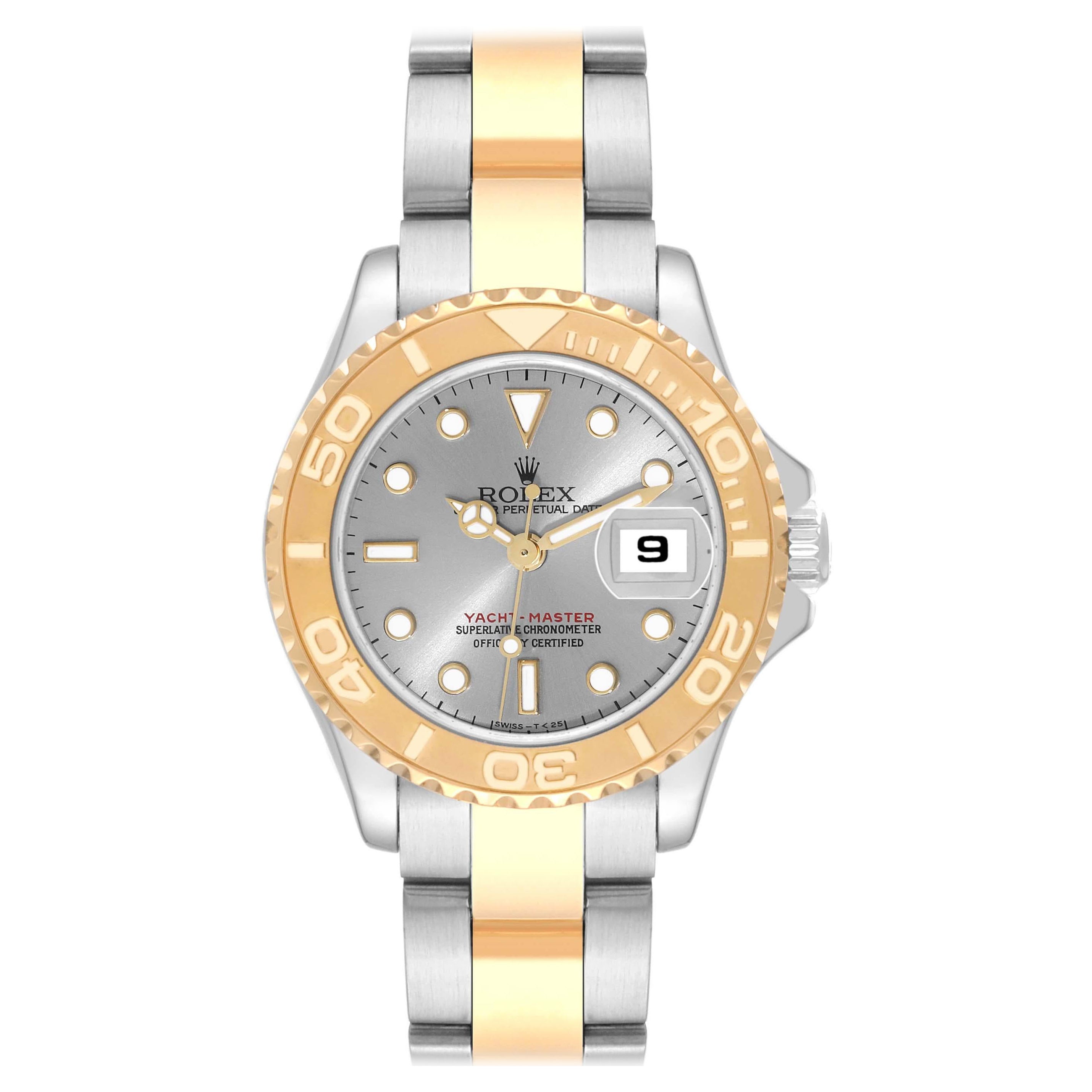 Rolex Yachtmaster Steel Yellow Gold Slate Dial Ladies Watch 69623