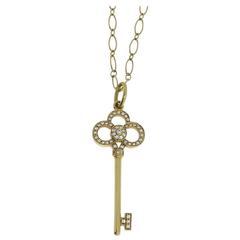 Vintage TIFFANY & CO Crown Key Pendant Necklace