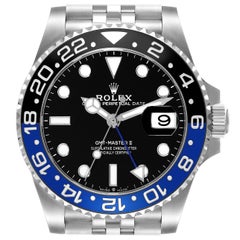 Rolex GMT Master II Batgirl Black Blue Bezel Steel Mens Watch 126710 Box Card