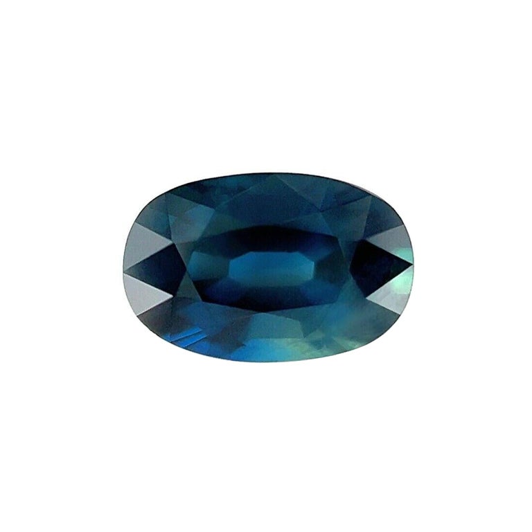 Natural Deep Blue Sapphire 1.14ct GIA Certified 7.5X4.9mm Oval Cut Gemstone For Sale