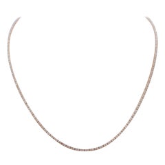 Diamonds, 18 Karat Rose Gold Tennis Necklace.