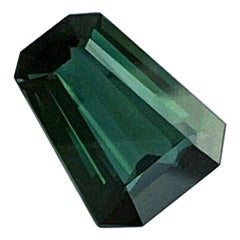 1.44ct Unique IGI Certified Green Blue Sapphire Untreated Fancy Emerald Cut (Saphir bleu vert non traité)