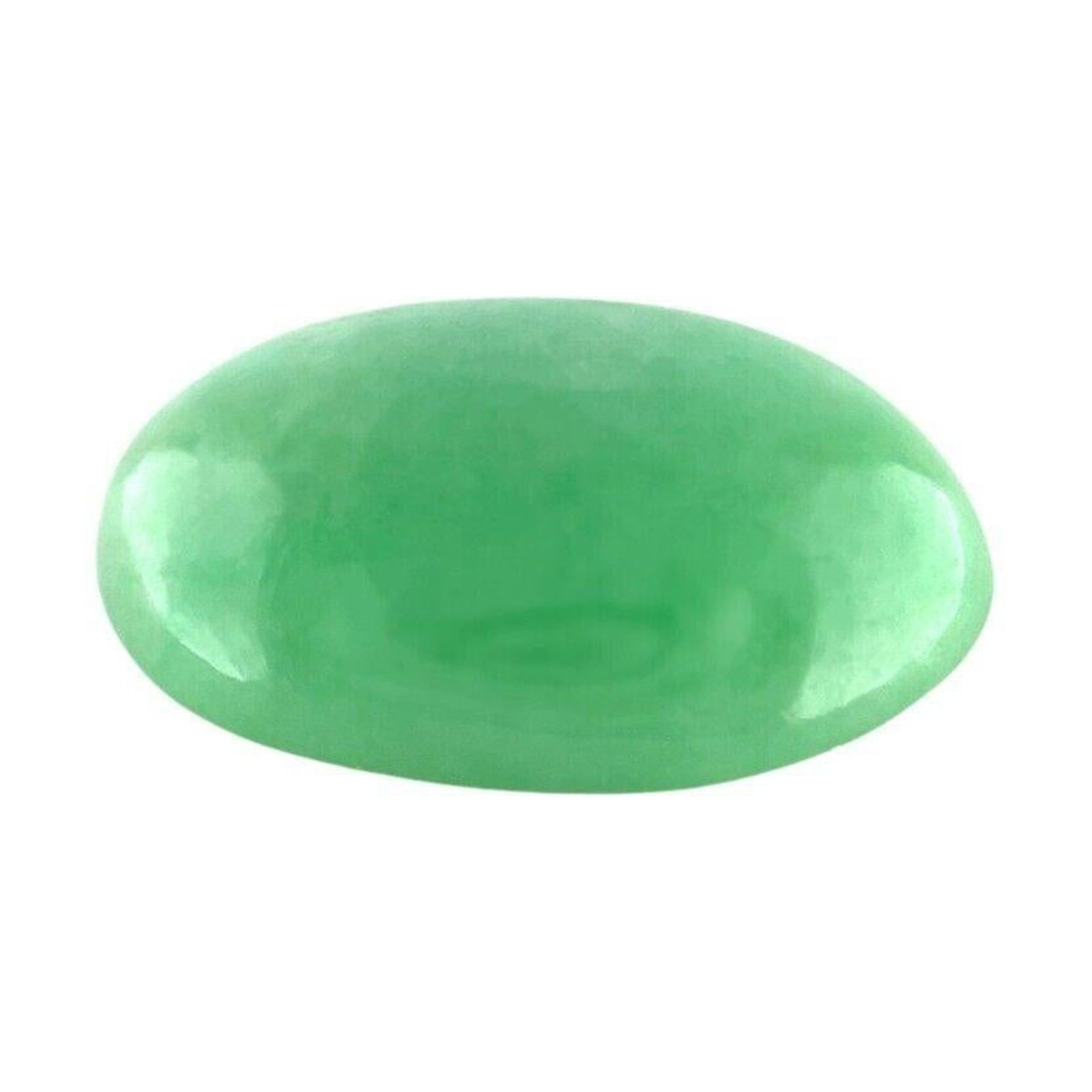 Rare 4.21ct IGI Certified Green Jadeite Jade ‘A’ Grade Oval Cabochon Loose Gem For Sale