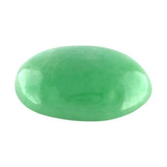 Rare 4.21ct IGI Certified Green Jadeite Jade 'A' Grade Oval Cabochon Loose Gem