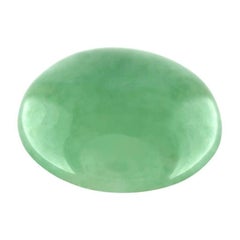 9.87ct Grüner Jadeit Jade IGI zertifiziert Natürlicher 'A' Grad Ovaler Cabochon Edelstein