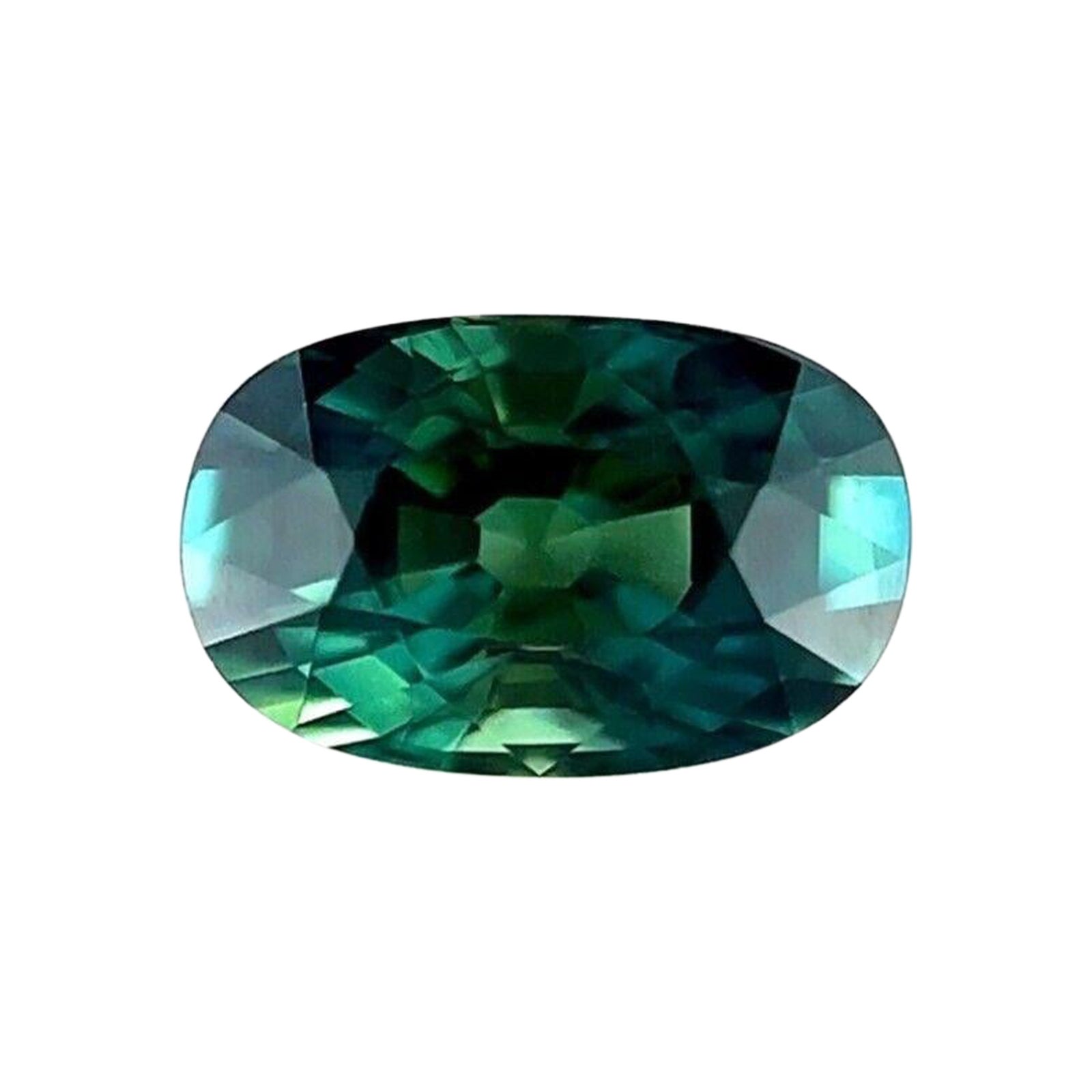 GIA Certified 1.03Ct Sapphire Natural Vivid Green Blue Untreated 6.8X4.3Mm IF en vente